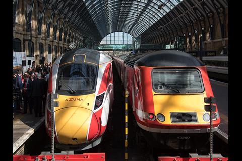 The bi-mode Azuma trains will replace ex-British Rail IC125 trains on routes which are not wholly electrified.
